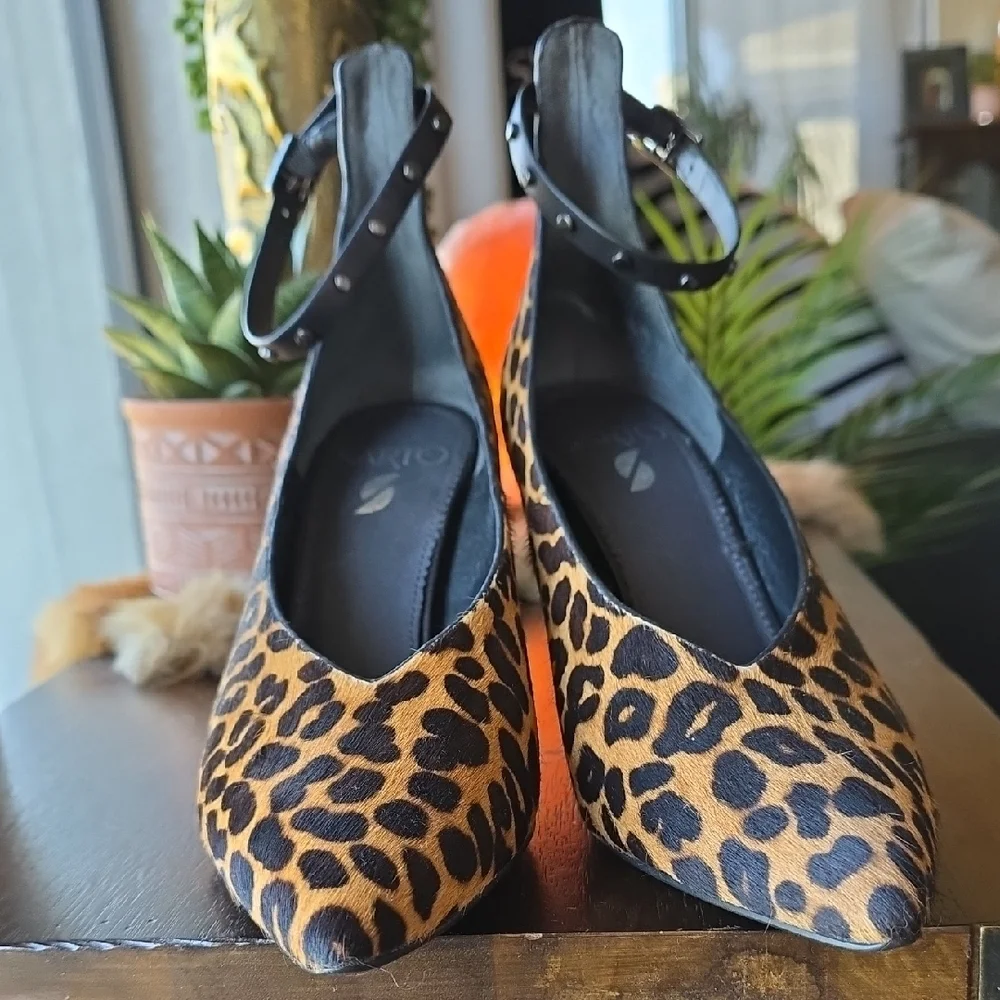 SARTO By Franco Sarto Animal Print Ankle Strap Heels